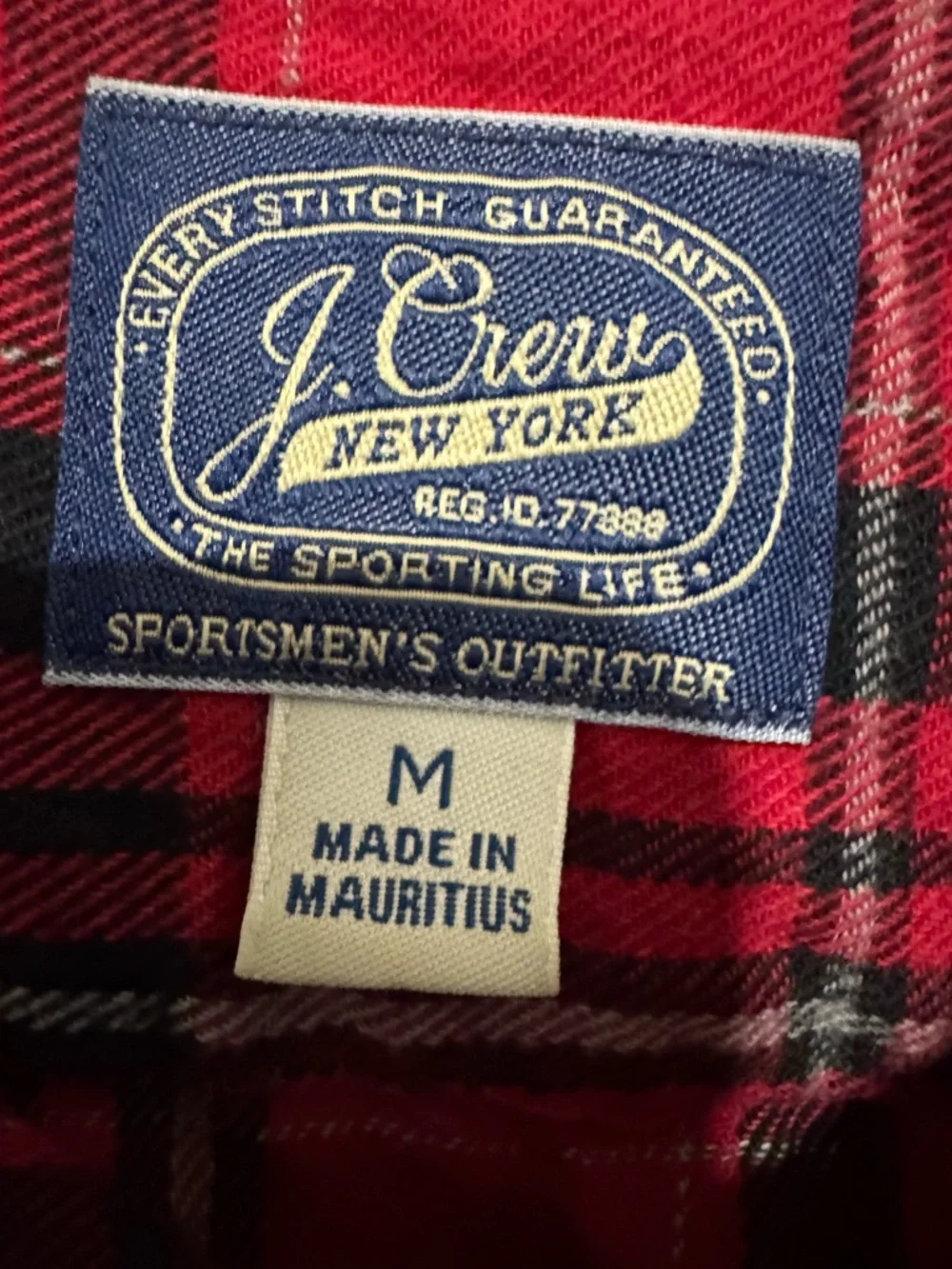 J. Crew Red Plaid Button-Down Men's Shirt sz M